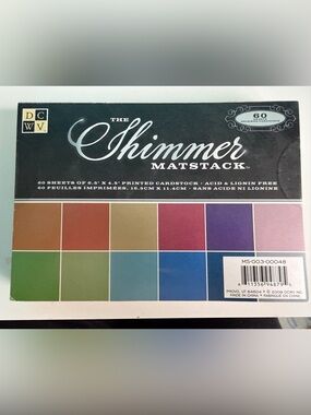 DCWV Shimmer Matstack Solid Multicolor Cardstock 60 Sheets 6.5" x 4.5"